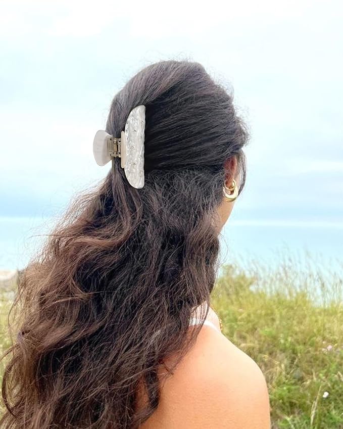 4Pcs Large Acrylic Clips - Big Non-Slip Banana Barrettes for Thick Hair, Strong Hold Jaw Clips for Women Girls