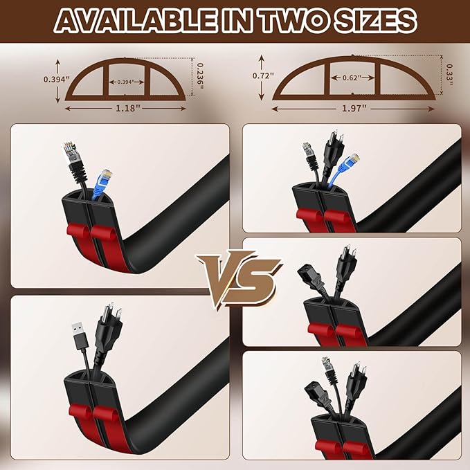 Floor Cord Cover, Floor Cable Cover, Cord Hider Floor, Soft PVC Self Adhesive, Extension Cord Covers for Floor, Prevent Cable Trips, for Offices, Gyms, Exhibitions (Black, 1.97" x 6 feet)