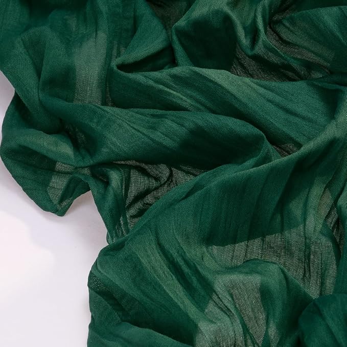 Socomi Emerald Green Cheesecloth Table Runner Summer Boho Rustic Gauze 120 inch 10FT Cheese Cloth Sheer Runner for Wedding Party Baby Shower Birthday Home Decor Holiday Decorations