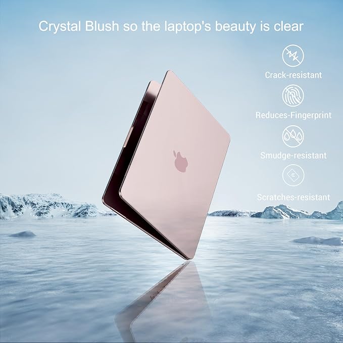 MOSISO Compatible with MacBook Neo Case 13 inch 2026 Release Model A3404 with A18 Pro Chip, 4 in 1 Kit Precision Fit Crack & Scratch Resistant Protective Hard Shell Case Cover, Crystal Blush