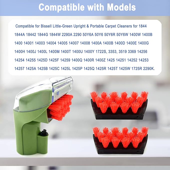1400B Little Green 3" Tough Stain Brush Tool Replacement for Bissell Little-Green Upright & Portable Carpet Cleaners for 1400B 1425 3860 4075 1400W 1400 1844 2290A Series, 1 Brush, 2 Replacement Brush