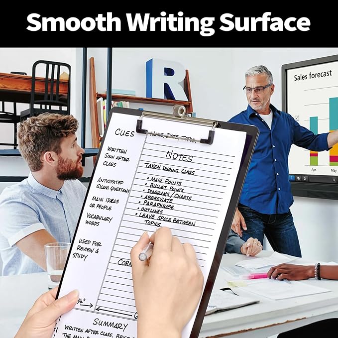 Sooez Plastic Clipboard with Pen Holder, [10% Thicker] Clipboards 8.5x11 with Low Profile Clip, Cute Hanging Clipboard, Standard Letter Size A4 for Women Teacher, Office & School Supplies