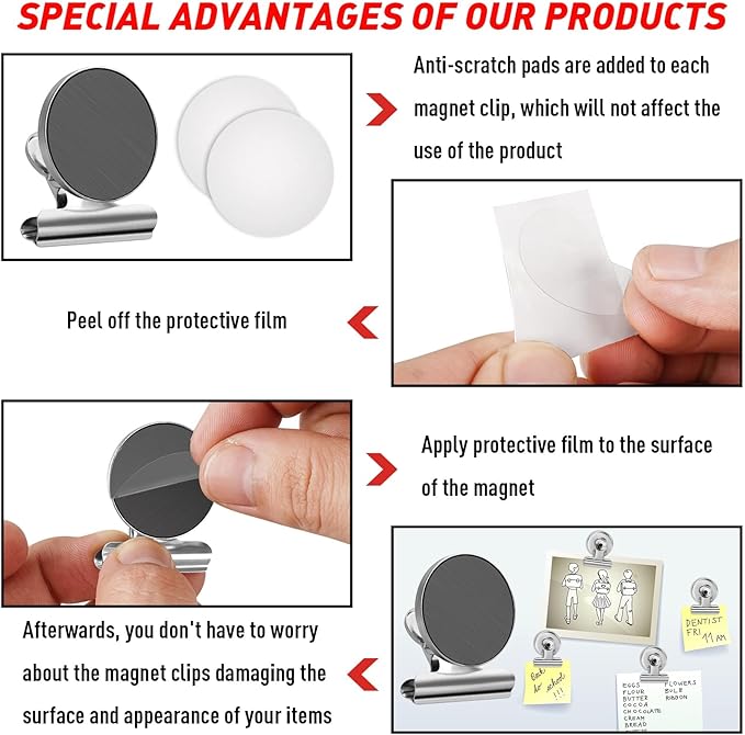 FINDMAG 20 Pack Magnetic Clips Fridge Magnets, Heavy Duty Refrigerator Magnet Clips Whiteboard Magnet, Strong Clips Magnets Christmas Light Clips for Fridge, Whiteboard, Kitchen, Office