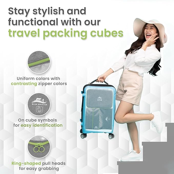 7 Set Packing Cubes for Suitcases Travel Luggage Packing Organizers,Travel Essentials Luggage Organizer Accessories Toiletry Bag Shoe Bag Laundry bag