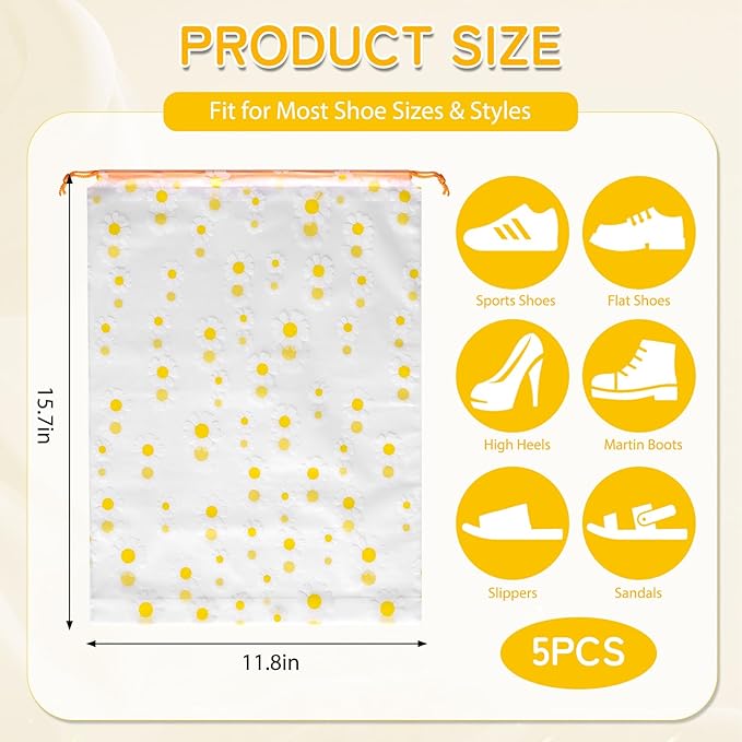 Shoe Bags for Travel, 15.7" x 11.8" Travel Shoe Bags for Packing, Large Waterproof Portable Travel Shoe Storage Bags Travel Essentials Women for and Men