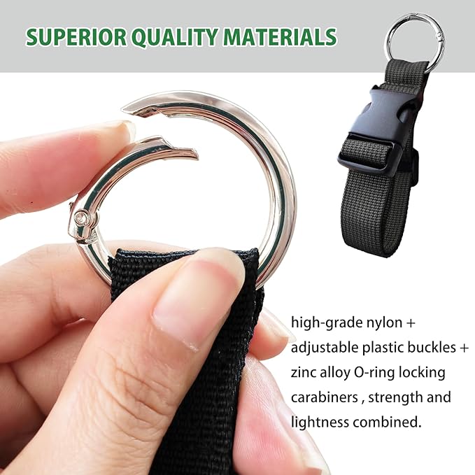 3 Pcs Jacket Holder Luggage Strap Jacket Gripper Add a Bag Luggage Strap Handbag Clip Use to Carry Make Your Hands Free - Black