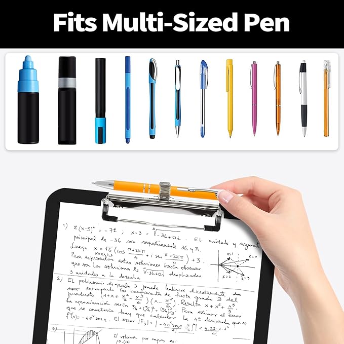 Sooez Plastic Clipboard with Pen Holder, [10% Thicker] Clipboards 8.5x11 with Low Profile Clip, Cute Hanging Clipboard, Standard Letter Size A4 for Women Teacher, Office & School Supplies