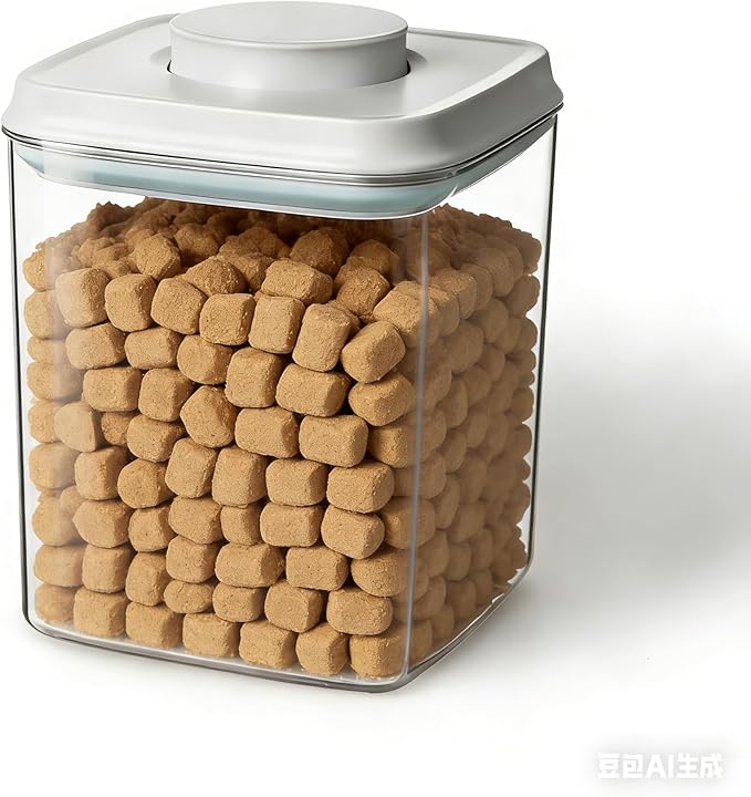 Ankou Airtight Dog Food Storage Container, 2.8 QT, One-Touch Pop Lid, BPA-Free | Clear Stackable Canister for Pet Food & Cat Treats