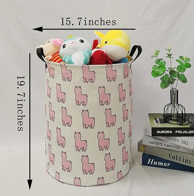 Baby Storage Basket Kids Hamper Nursery Bins Organizer Gift Toy Box Laundry Basket for Women Large Canvas Collapsible Chest for Home/Dorm/Office/Closet/Shelf/Room Decor