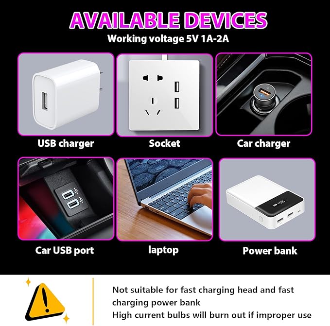 2PCS Car USB Night Lights, Touch Dimmable Vehicle Interior Ambient Lamp, Portable Retro Glass LED Light for Auto Decorations, Bedroom, Office, Travel, Camping, Gifts for Women and Men (Pink)