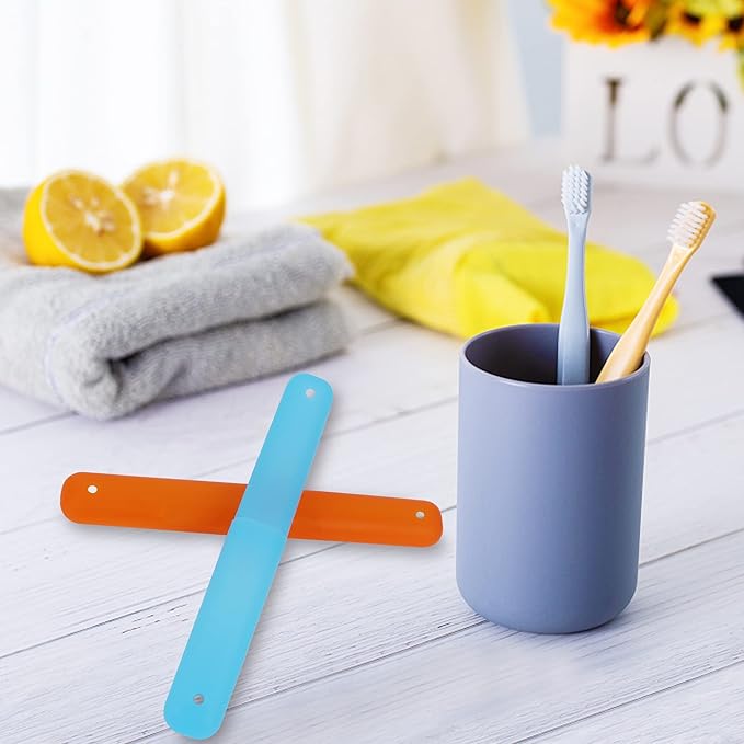 6 Pcs Travel Toothbrush Case Holder, Breathable Portable Toothbrush Container, Multiple Color Clear Toothbrush Holder for Home Trip Camping