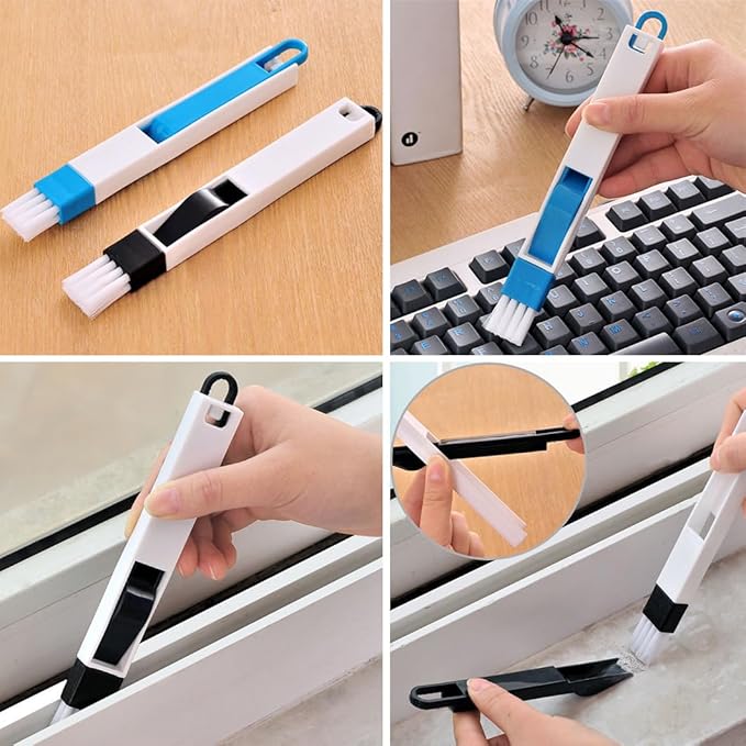 12Pcs Small Cleaning Brush, Crevice Gap Cleaning Brush,Door Window Track Groove Corner Crevice Cleaning Brushes for Cleaning Window Grooves/Bathroom/Toilet Corner/Kitchen/Faucet/Sink/Keyboards