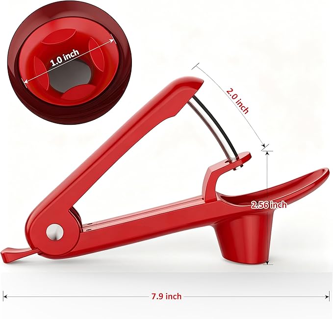 Cherry Pitter - Makmzoon Cherries Corer Cherry Remover Stainless Steel Cherry Pitter Tool for Making Cherry Jam(Red)