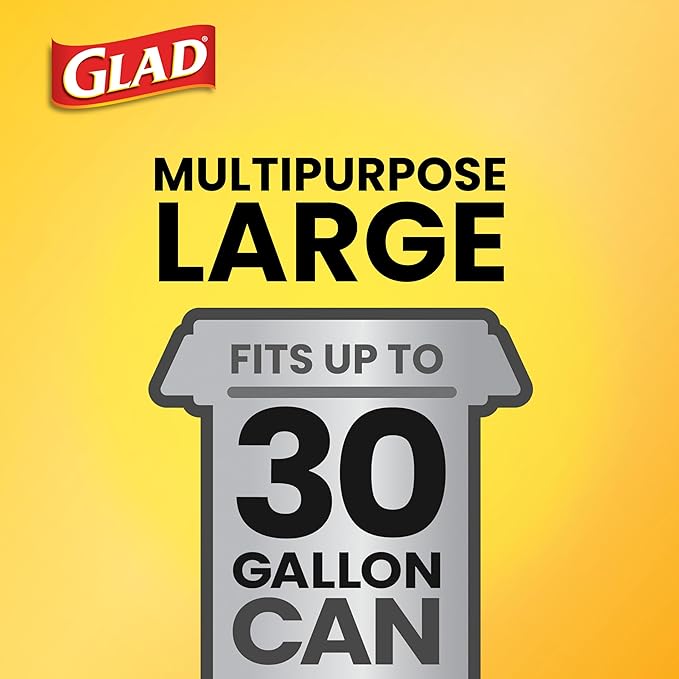 Glad Large 30 Gallon Trash Bags, Pine-Sol Heavy Duty Garbage Bags, Forceflex with Drawstring, 50 Count (Packaging May Vary)