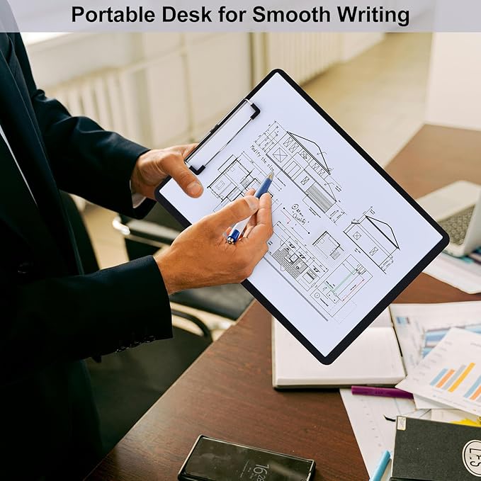 ZCZN Metal Clipboards, 18 Pack Heavy Duty Aluminum Clipboards 12 x 9 Inches, A4 Letter Sizer Document Holder with Low Profile Clip, Suitable for School, Office, Jobsite or Medical Staff, Black