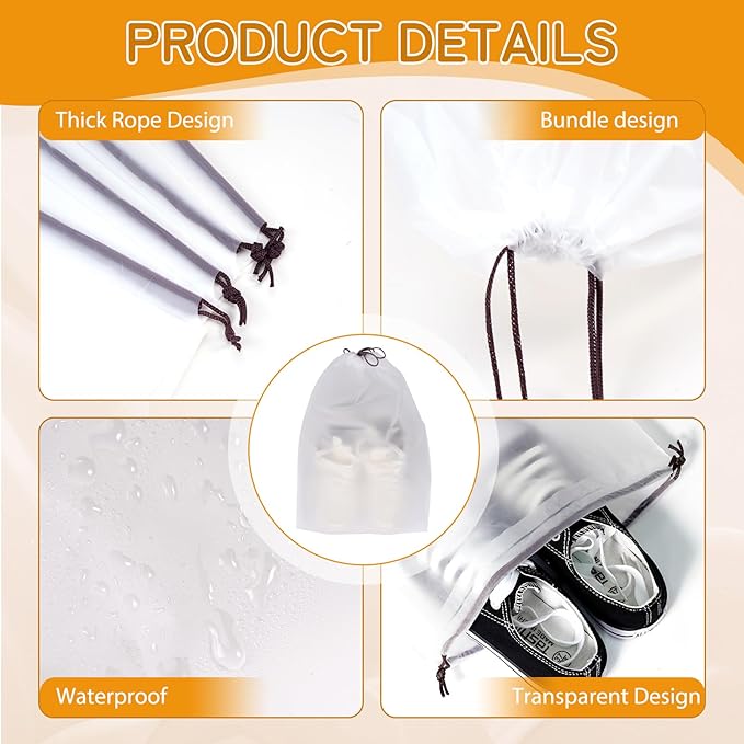 Shoe Bags for Travel, 15.7" x 11.8" Travel Shoe Bags for Packing, Large Waterproof Portable Travel Shoe Storage Bags Travel Essentials Women for and Men