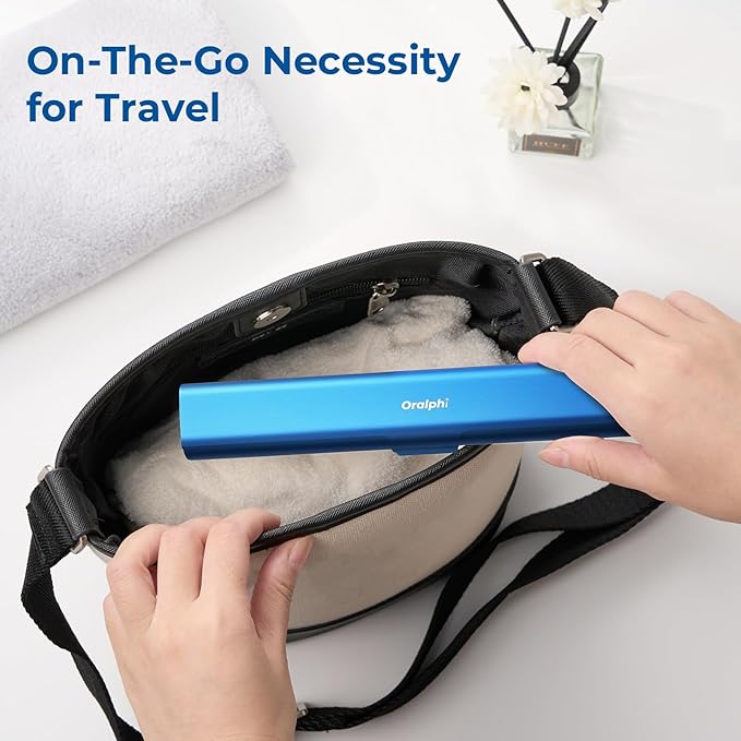 Aluminum Toothbrush Travel Case, Portable Travel Toothbrush Holder, Durable Manual Toothbrush Box Container for Traveling, Bathroom, Camping, Business Trip-Blue