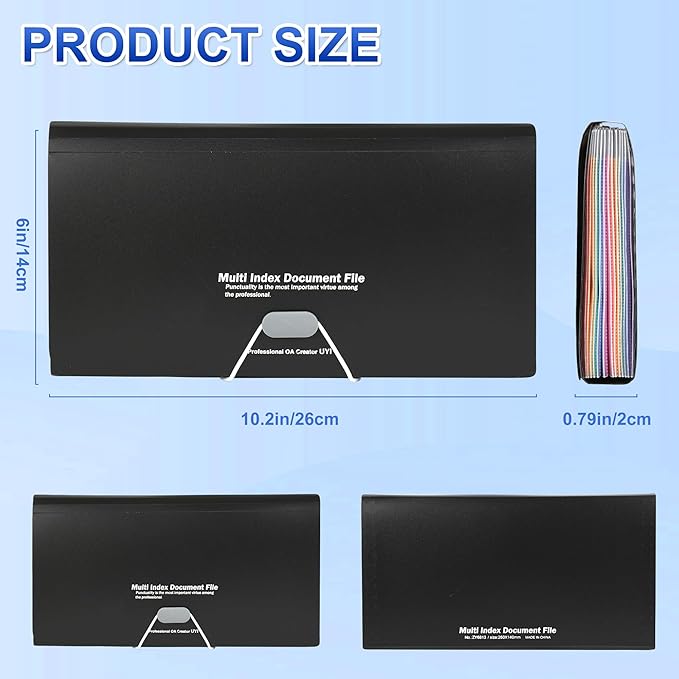 2 Pcs 13 Pockets Expanding File Folders,B6 Accordion Folders/Portable Receipt Organizer/for Receipts, Taxes, Monthly Bills, Cards, Checks, Coupons, Vouchers, Change
