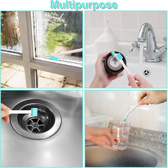 Ice Maker Cleaners Set, 10pcs Ice Machine Cleaning Brushes and 2pcs Double Ended Crochet Hook Household Cleaning Brush Detail Cleaner Brush for Gaps Corner Small Space