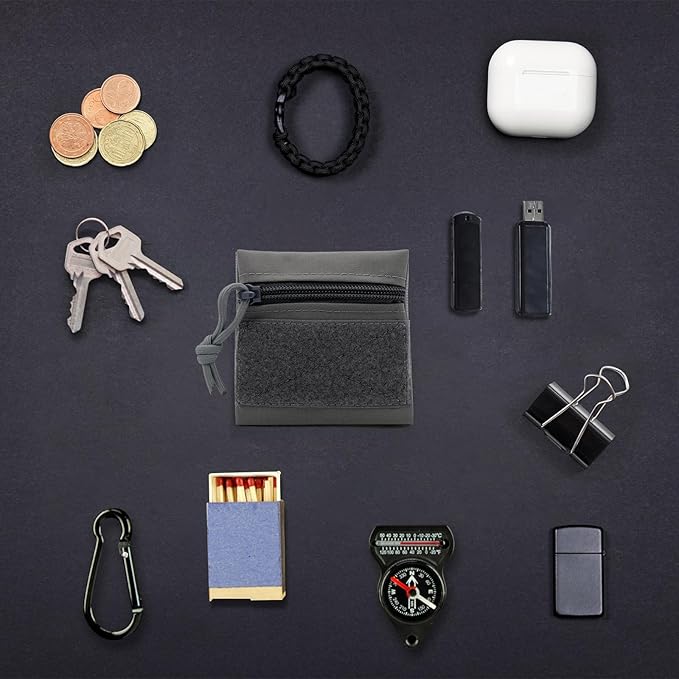 Qavctw Tactical Admin Pouch Bag with Hook and Loop Tool Storage Bag Snack Pouch Candy Bag Hanging Pouches Backpack Accessory Pouch