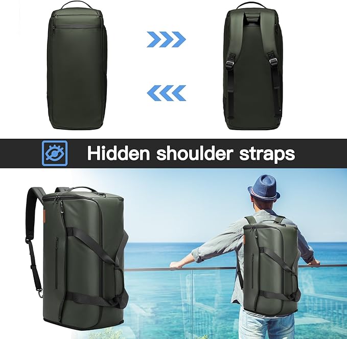 Garment Bags for Travel, 45L Carry-on Convertible Garment Duffle Bag for Men Women - 3-in-1 Hanging Suit Travel Bag with Shoulder Strap
