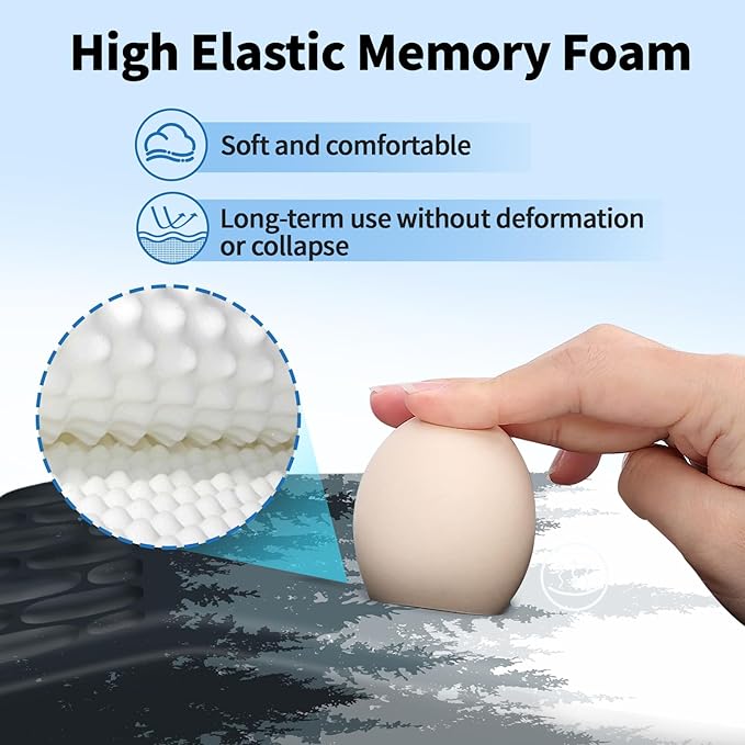 YIWEI Ergonomic Mouse Pad with Wrist Rest - Comfortable Office Mousepad with Memory Foam Wrist Support for Carpal Tunnel Relief, Mouse Pads with Non-Slip Base for Gaming and Home (Forest-2)