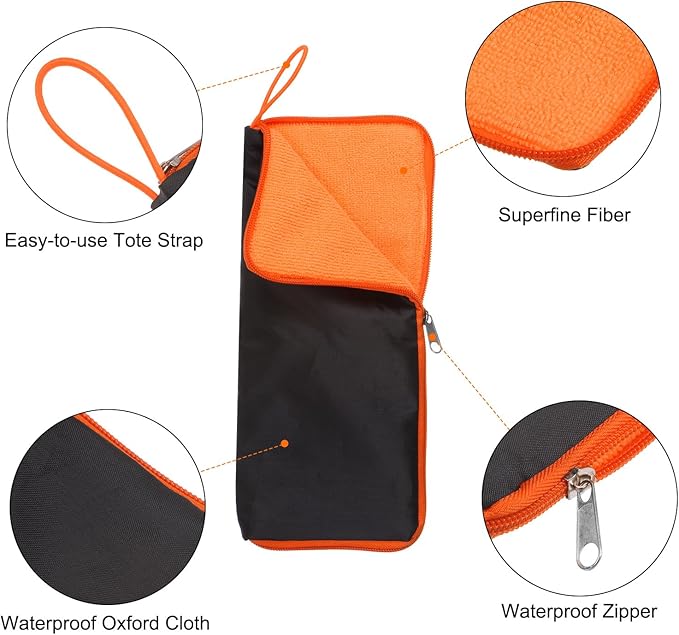 HARFINGTON Wet Umbrellas Bag Superfine Fiber Reversible Umbrellas Sleeve Cover Portable Waterproof Case for Storage Carry Travel Home Outdoor