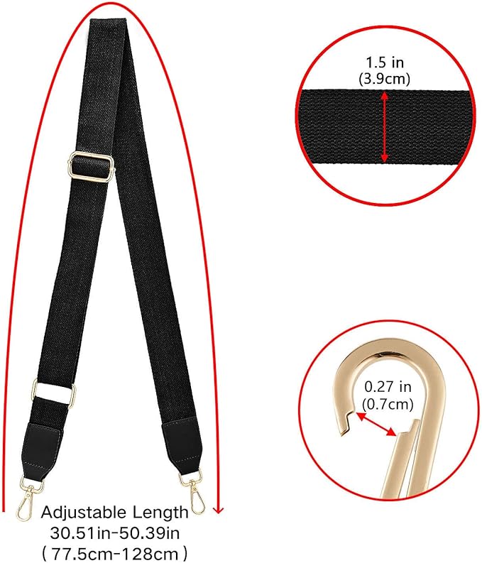 Wide Shoulder Purse Strap Replacement Adjustable Belt Canvas Bag Crossbody Handbag