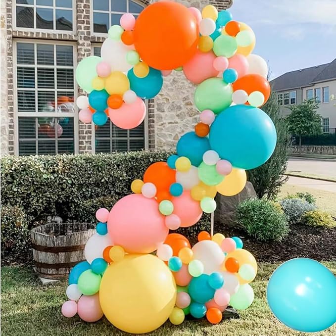 MEBAY Rainbow Balloons Garland Arch Kit, 146Pcs 5 Assorted Color Latex Balloon Different Sizes 18 12 10 5 Inch for Gender Reveal Baby Shower Wedding Birthday Party Decoration