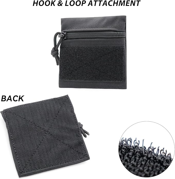 Qavctw Tactical Admin Pouch Bag with Hook and Loop Tool Storage Bag Snack Pouch Candy Bag Hanging Pouches Backpack Accessory Pouch