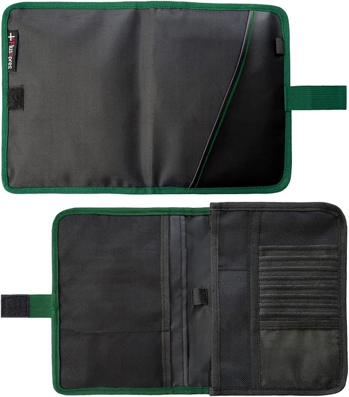 Glove Box Compartment Organizer - Car Document Holder - Owner Manual Case Pouch - Vehicle Storage Wallet for Registration & Insurance Card - Premium Auto Paperwork Holder - Log Book included - Green