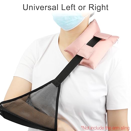Satin Neck Pad Strap Cushion for Arm Sling Pillow Comfort Support Padding Rotator Cuff Replacemet Surgery Elbow Brace Carry Padded Cover Broken Wrist Hand Injury, Coral
