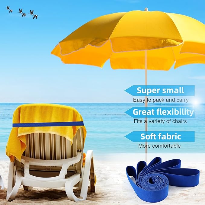 Beach Towel Bands (4 Pack), Beach Chair, Pool Chairs & Cruise Ship Essentials, The Better Towel Chair Clips Towel Holder Beach Towel Clips(Blue)