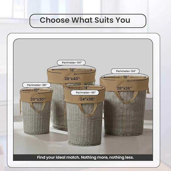 LFH Home Cotton Canvas Large Laundry Bag with Handle, Heavy Duty Drawstring Closure Washable Laundry Bags, for School Travel, Home, Hotel, College Dorm, Organizer Sack, Toys Clothes 28x40-Beige