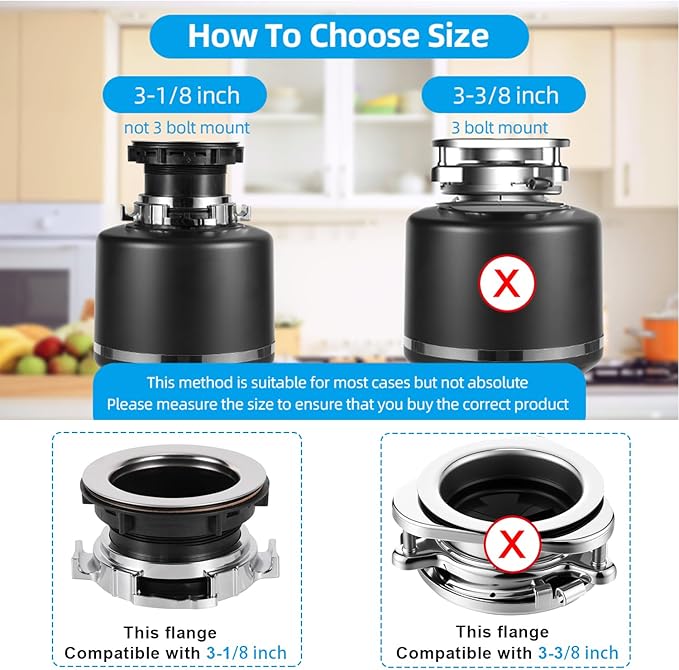 RQYEKDO Garbage Disposal Splash Guard,2 Pack 3 1/8 Inch Sink Baffle Disposer Drain Splash Guard Collar EPDM Rubber Upgraded Replacement Quiet Cover for Waste King, Whirlaway and GE Models