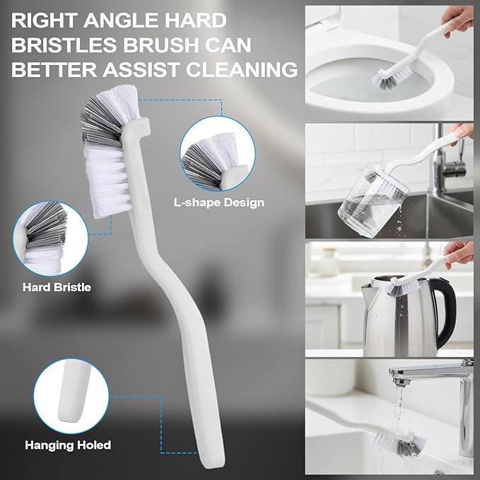 11 Pcs Crevice Brushes for Cleaning Crevice Cleaning Brush Set, 6 Pack Drain Hair Remover Set for Corner Sink Cup Teapot Bottle Blender, Clogged Pipes and Tubes