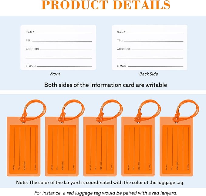10 Pack Luggage Tags for Suitcases, Airplane Travel Essentials for Flying, International Travel Must-Haves, and Luggage Accessories by Sodsay