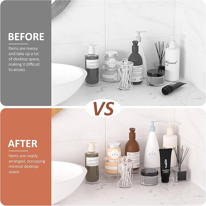 Acrylic Shelf Riser 12x3.9x1 pack of 2, Clear Display Shelf 12” for Shoes, Glasses, Plants, Home Decors, Perfume, 12x3.9x1 Inch