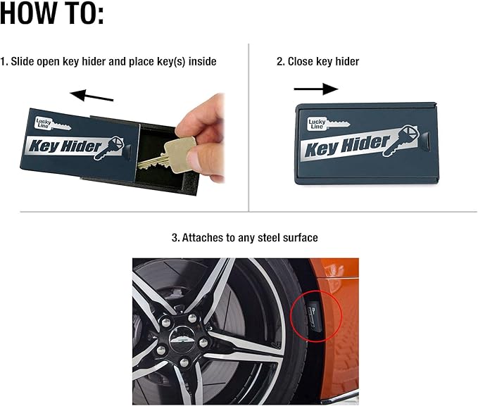 Lucky Line Large Magnetic Key Hider Case Holder for Standard Size Keys (91001)