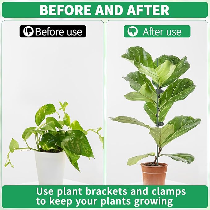 20pcs 15.7" Plant Stakes with 30pcs Clips, Bendable Orchid Stakes and Clips Set, Tall Support for Indoor/Outdoor Plants, Potted Plants, Single-Stem Vines, Flower Plant Support Sticks for Orchid, Rose, Peony
