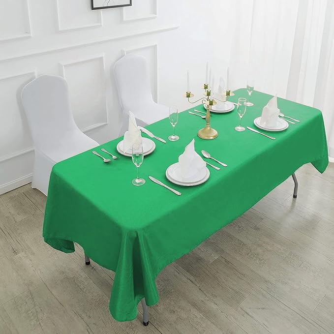 Cupuamon Rectangle Tablecloth 60x120 inch Washable Polyester Fabric Table Cloth for Wedding Party Dining Banquet Decoration（60x120, Emerald）