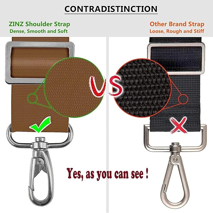 ZINZ Bag Shoulder Strap, Padded Adjustable Shoulder Strap Replacement