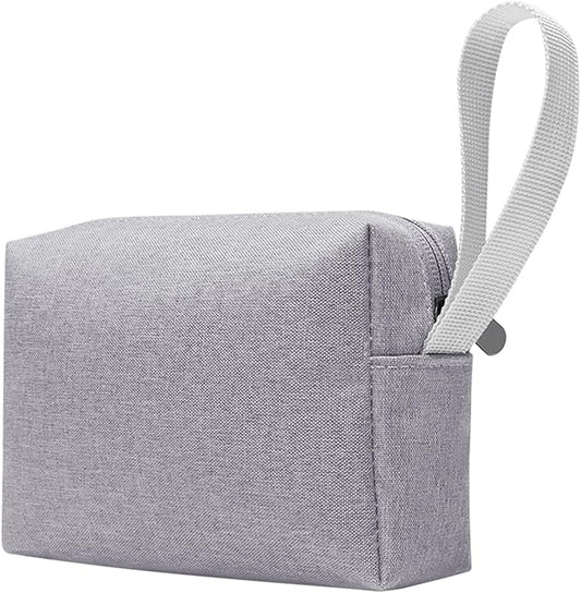 Waterproof Cosmetic Bag for Women | Soft Travel Makeup & Toiletry Organizer, Large Portable Storage for Makeup Products, Tissues, Electronics, USB Cables| Nylon, Durable & Stylish (Large-Grey)