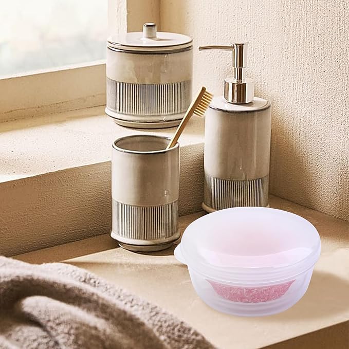 Travel Soap Container 1 Pack, Round Soap Case with Cover, Portable Bar Soap Holder, Leakproof Shampoo Bar Holder with Drainage Tray for Shower, Bathroom, Travel, Camp (Transparent White)