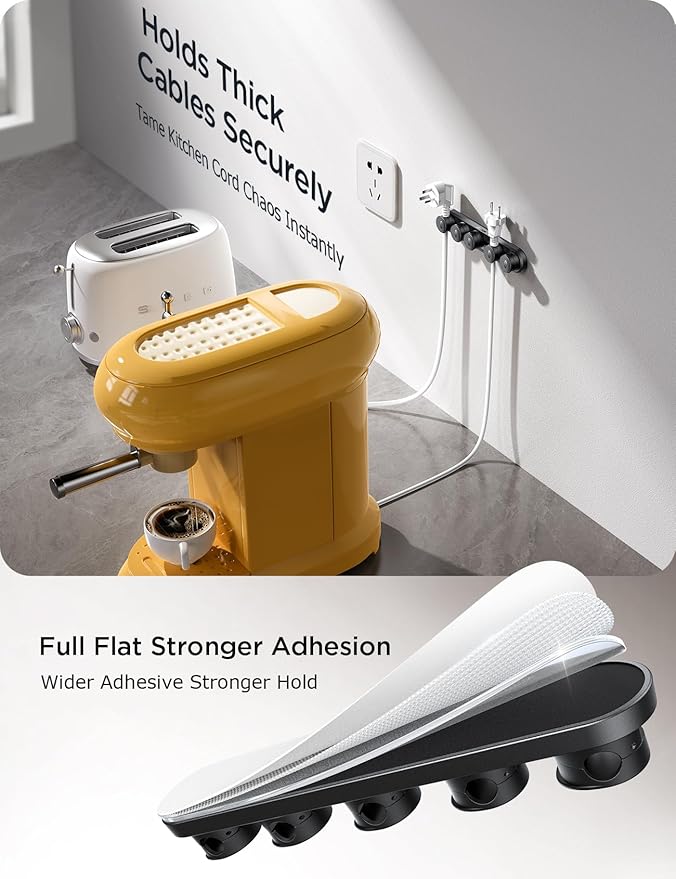 5-in-1 Magnetic Cord Organizer JOYROOM Cable Clips [Adjustable Sliding Track] Under Desk Adhesive Cord Management Wire Keeper for Computer, Phone, Office Workspaces, Table Organization, Home Accessories