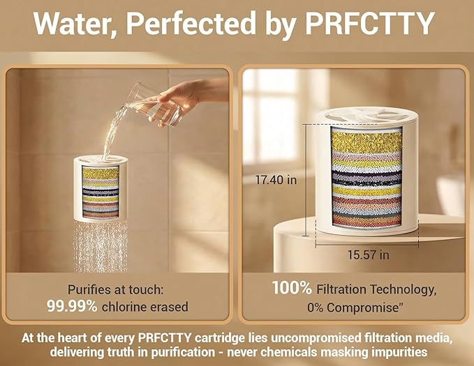 25-Stage Shower Filter with Enhanced KDF, Reduces Scale Buildup, Revitalizes Hair, Skin & Nails. Softens Hard Water, Removes 99% Lead, Chlorine, Fluoride & Harmful Chemicals. High-Output Flow, Chrome