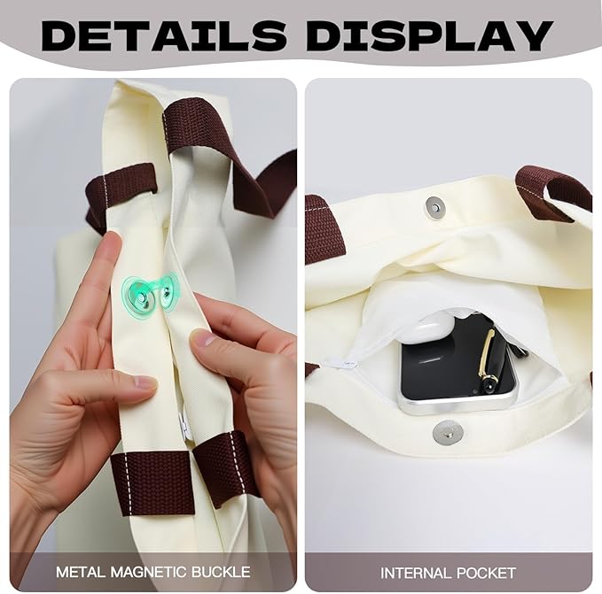 1 Pack Available Premium Canvas Reusable Tote Gift Bags,Made of Natural Canvas with Handle,Work,DIY,Shopping(Brown)