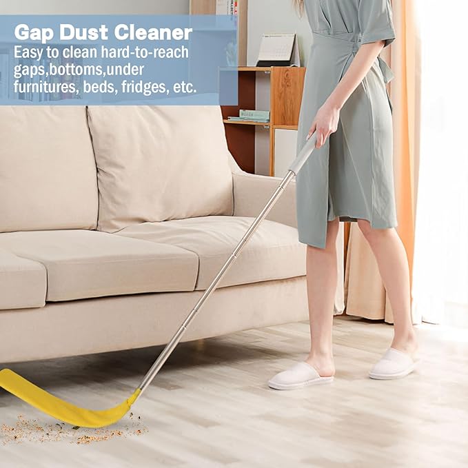 Dymoll Cobweb Duster with Extension Pole, 110" Microfiber Feather Duster Kit with Bendable Washable Heads, Spider Web Brush, Dusters for Cleaning Ceiling Fan, High Ceiling, Blinds, Furniture & Cars