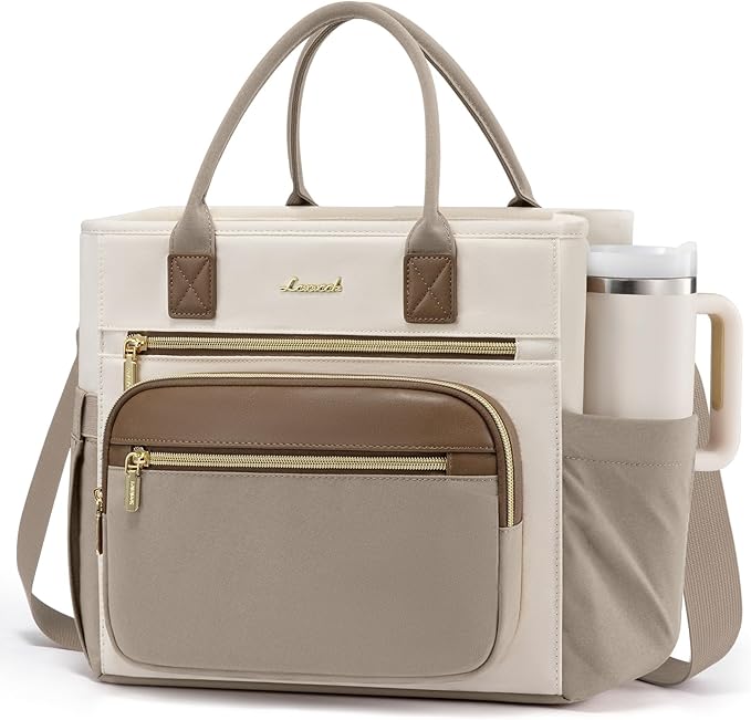 LOVEVOOK Insulated Lunch Bag Women,Wide Opening Adult Lunch Box Women with Cup Holder,X Large Leakproof Cooler Bag for Work Picnic Beach Family College Mom,Lunch Teacher Breast Pump Diaper Tote Bag