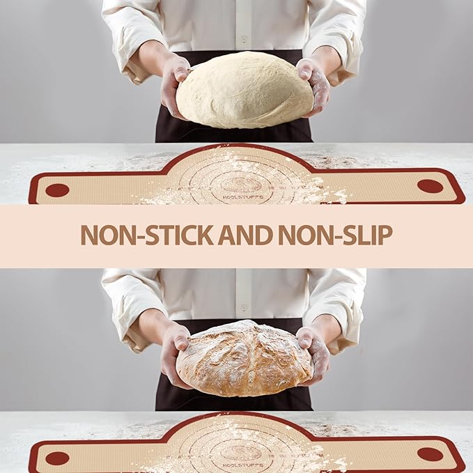 Silicone Bread Sling for Dutch Oven, 2-Pack Non-Stick Reusable Baking Mat with Heat-Resistant Handles, Easy Sourdough Transfer, Ideal for Home Baking, Oven Use, Kitchen Beginners